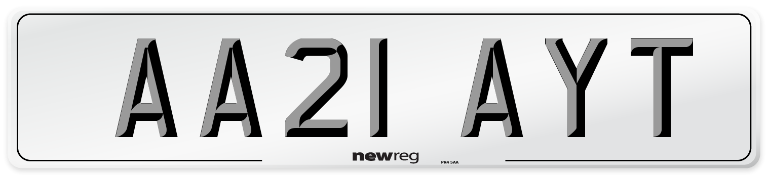 AA21 AYT Number Plate from New Reg